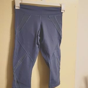 Powder blue cropped lulu lemon running leggings size 4